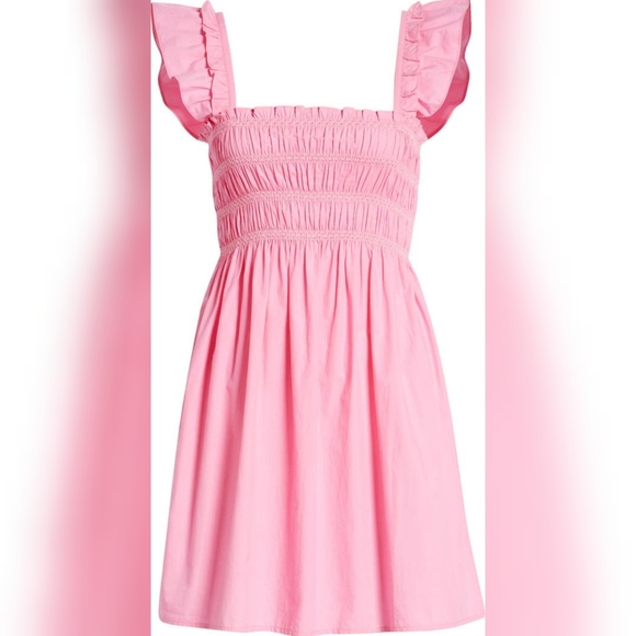 French Connection Pink Smocked Dress - Picture 2 of 4